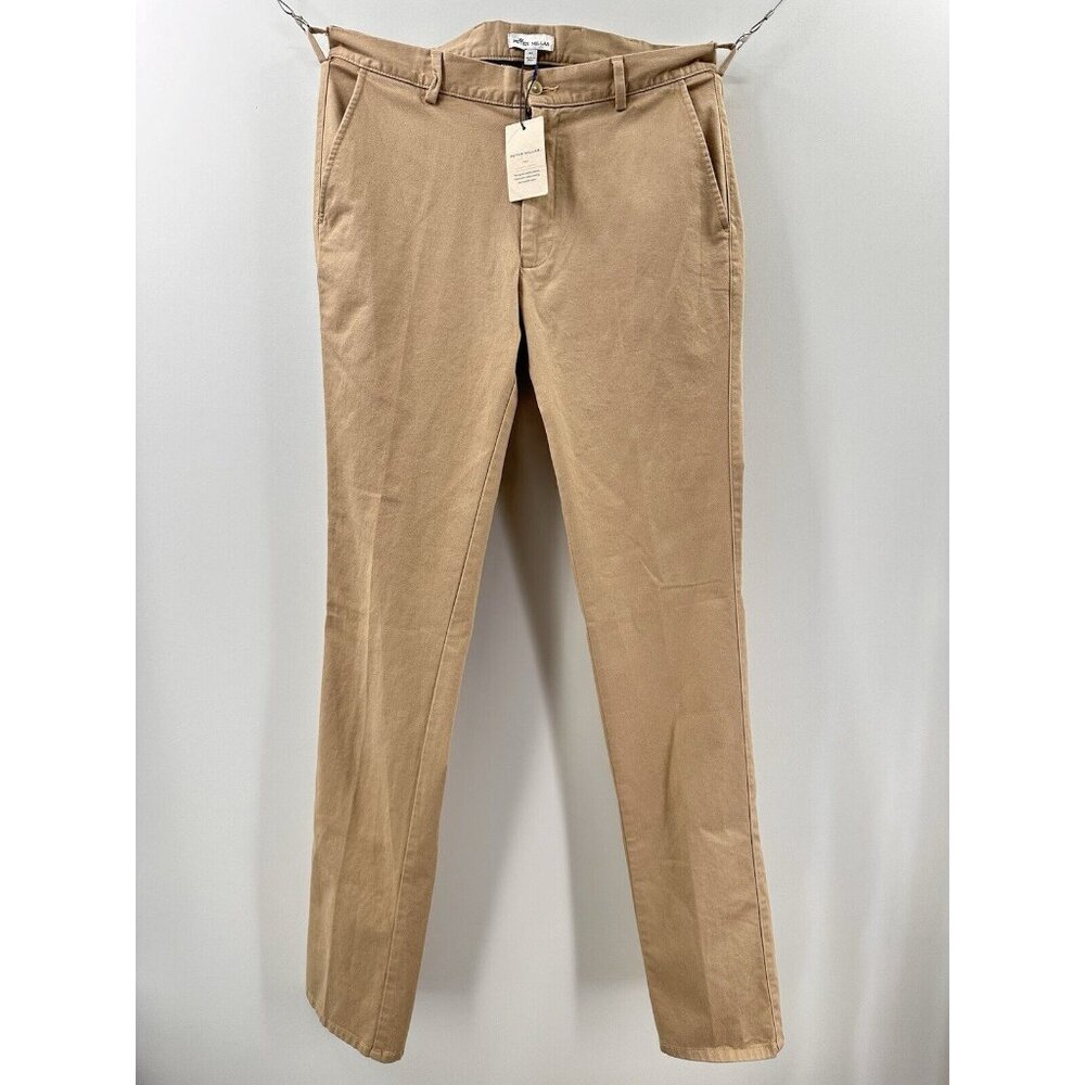 Peter Millar Cotton Blend Pilot Twill Khaki Pants NWT $175 33 x 36 Khaki Tan
